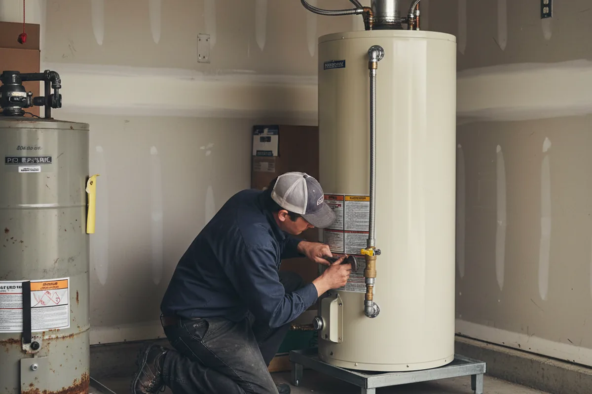 Water heater and shutoff valve replacement in Athens